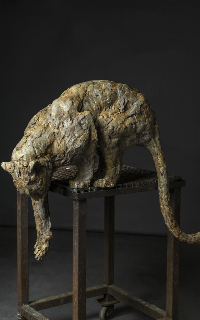 Bagnoles Orne Exposition Patrick Villas Leopard Fontaine Sculpture Animal Contemporain