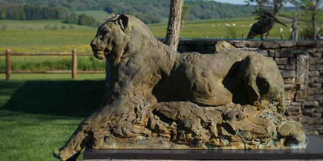 Bagnoles Orne Exposition Patrick Villas Sculpture Animal Contemporain Jaguar Couche