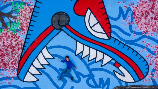 Bagnoles Orne Bebagnoles Ore Street Art Drone Quetzacoatl Bleu Drone