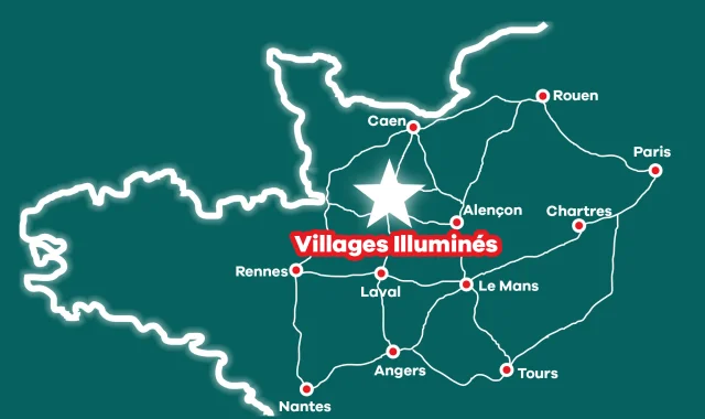 Bebagnoles Destination Domfront Bagnoles Orne Carte Vvi Villages Illumines Grand Ouest