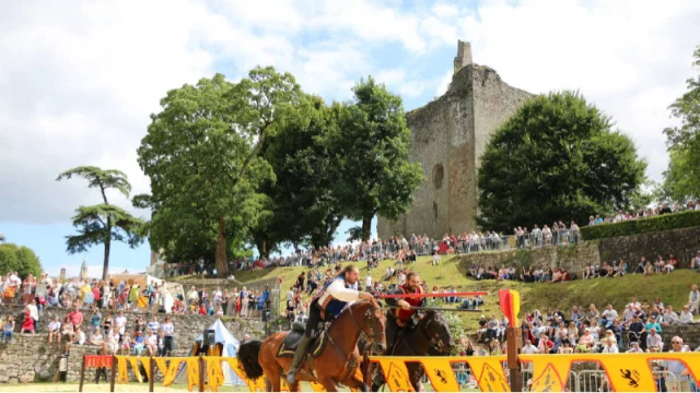 Domfront Poiraie Bocage Chateau Moyenage Fete Medievales Chevalier Cheval Joute Foute